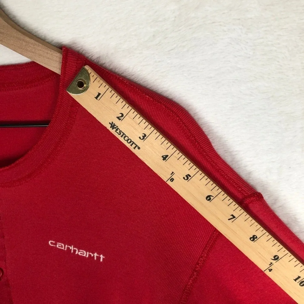 VTG CARHARTT K12 Cotton‎ Union Suit Men's XL Red Long Sleeve One Piece Thermal